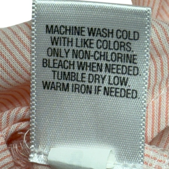 Elle Striped Ruffle Tuxedo Front Button Down Shirt Long Sleeve Size XL Coquette - Picture 11 of 12